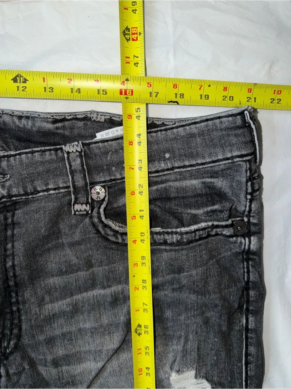 True Religion Men's Black Distressed Skinny Jeans